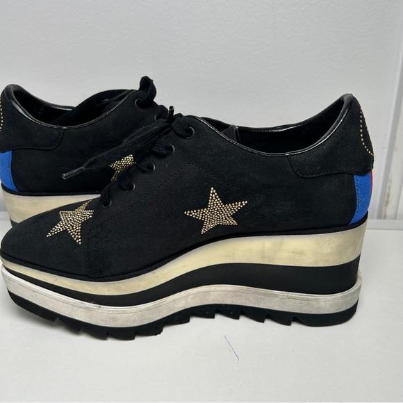Stella McCartney size 36 Black Faux Suede Elyse Platform Lace Up Sneakers - Picture 5 of 9